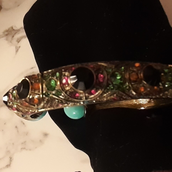 Vintage Heidi Daus cabochon bracelet bangle cuff - Picture 4 of 6